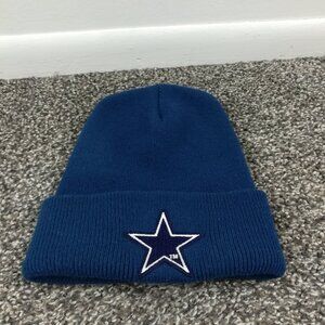 Vintage 90s Dallas Cowboys Beanie Hat Rossmor Industries Winter Knit USA Made